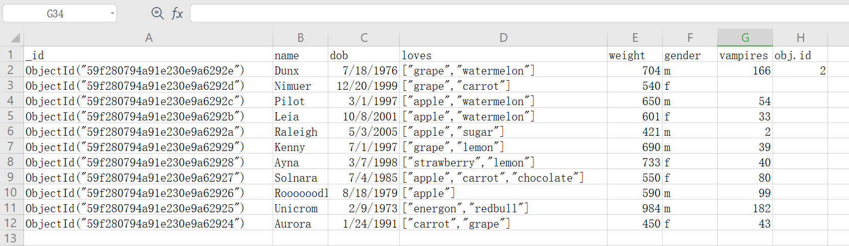 View as Spreadsheet in Excel