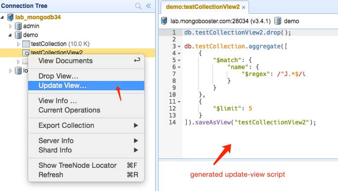 MongoBooster Update-View