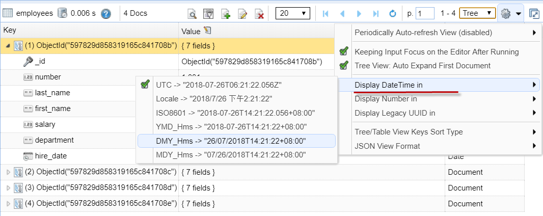 Display DateTime in