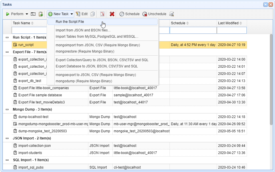 Tasks - new task