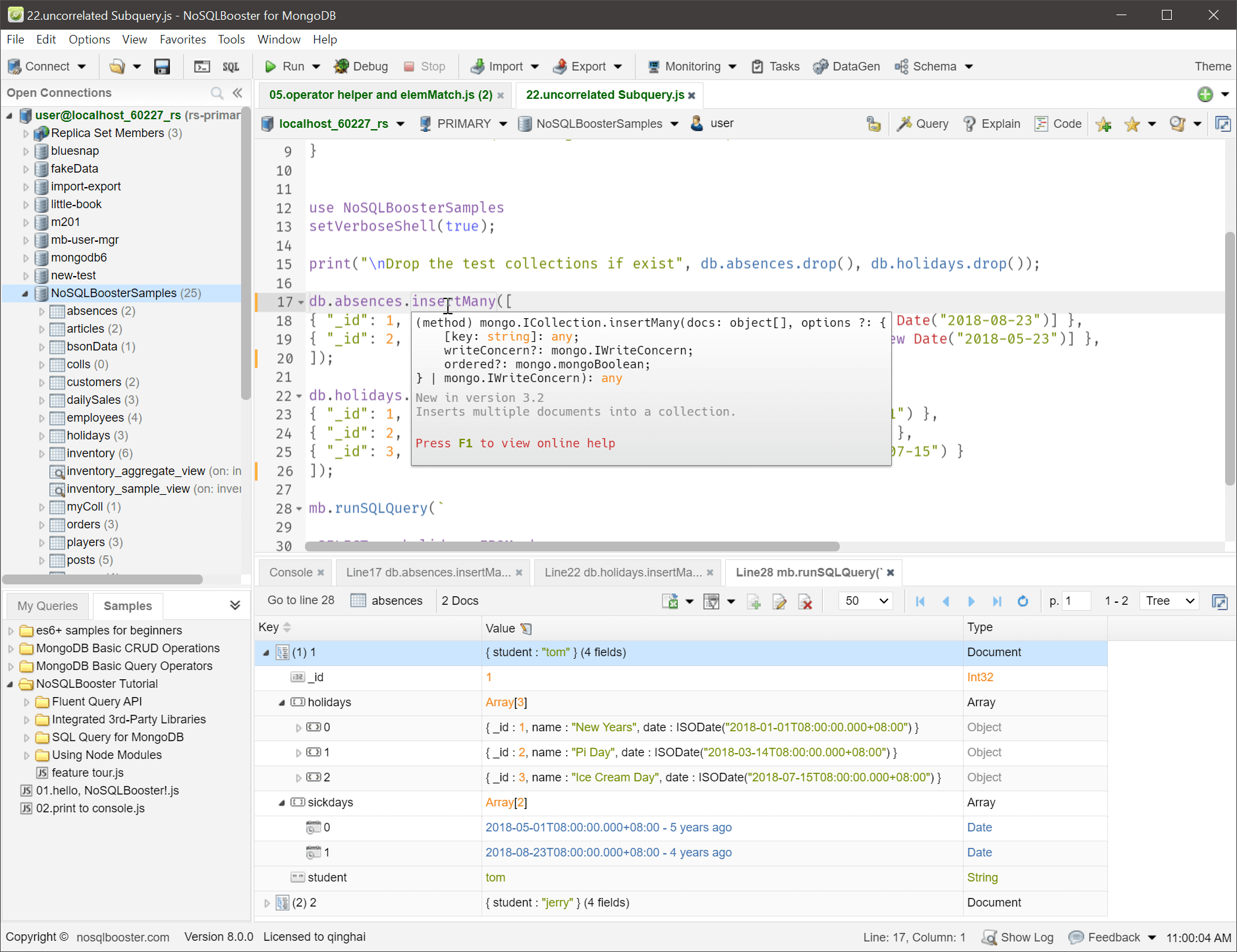 Main interface in light